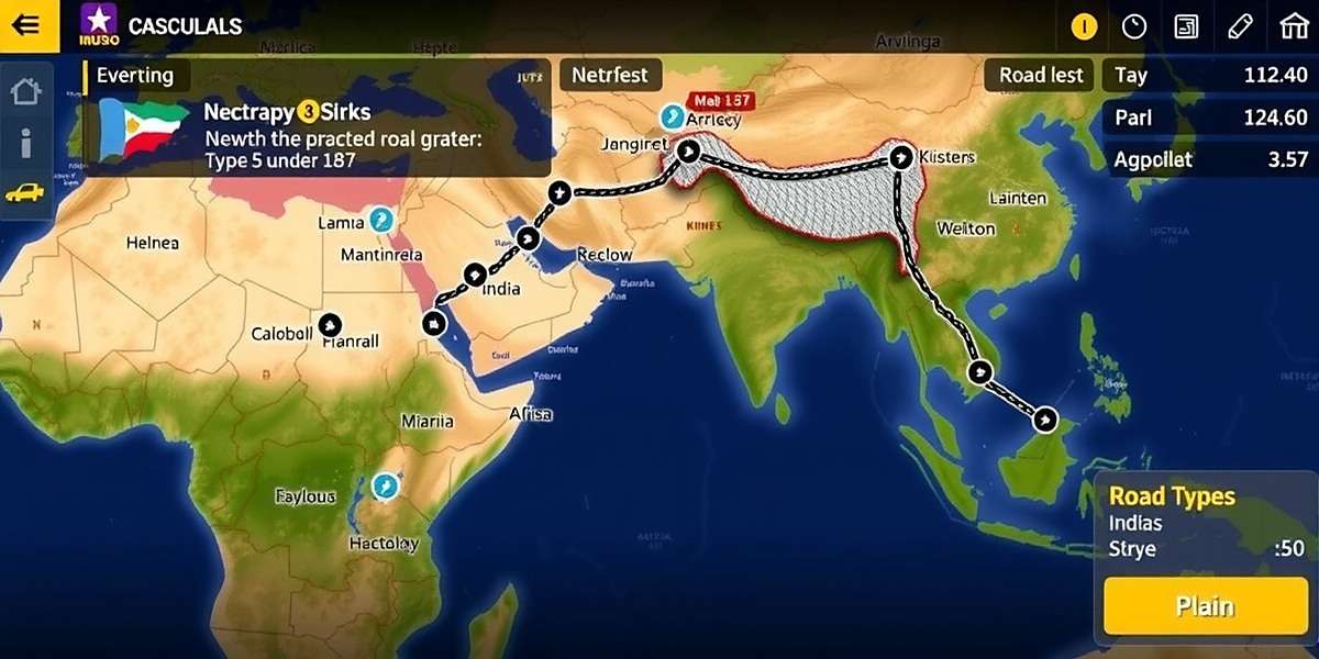 Cargo Runner Gameplay - Route Planning Cargo Runner gameplay showing route planning interface with major Indian cities marked and different road types highlighted