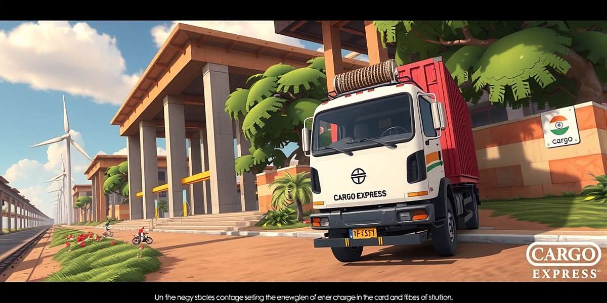 Cargo Runner Future Update - Electric Vehicles Concept art for upcoming Cargo Runner update featuring Indian electric trucks and renewable energy charging stations
