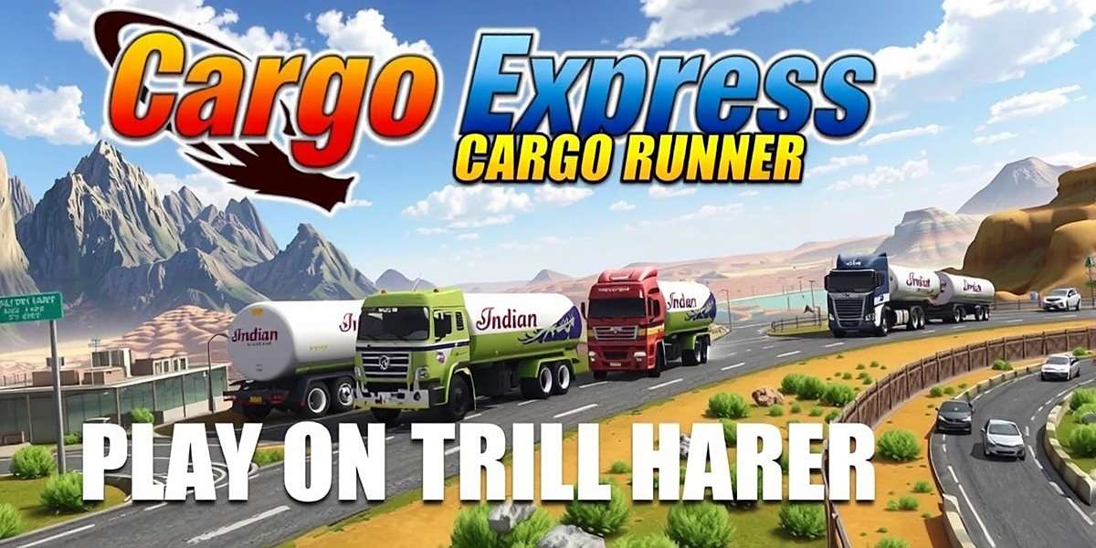 Cargo Runner - Indian Logistics Game Cargo Runner game cover showing Indian trucks transporting goods across diverse landscapes including mountains, deserts and city roads