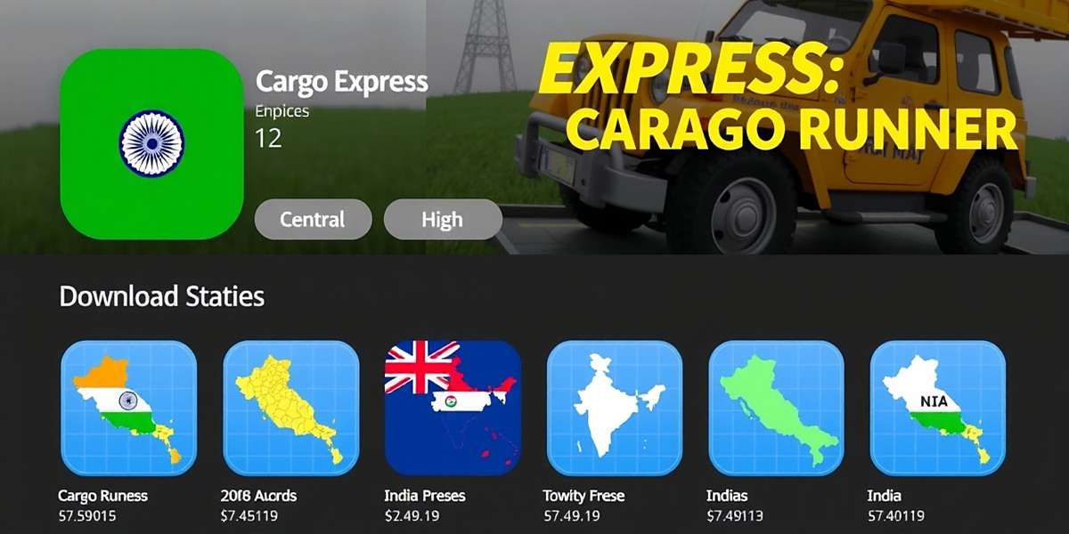 Cargo Runner Download Options Cargo Runner available on mobile app stores with Indian flag and download statistics showing high popularity across different states